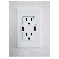 Power outlet with USB charging ports