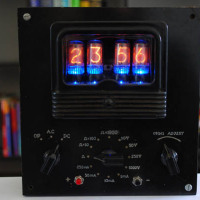 Nixie tube clock in voltmeter case