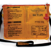 Messenger bags made from recycled life vests