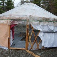 DIY yurt made out of trash