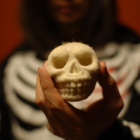 Gorgeous little needle-felted skull