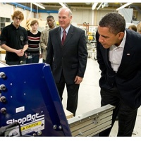 President checking out a ShopBot