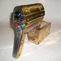 Steampunk coilgun pistol