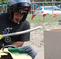 Power Wheels racing competition at Maker Faire Detroit