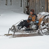 Homemade snowmobile