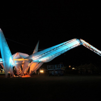 Giant ‘origami’ crane slash tent