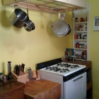 DIY overhead kitchen rack