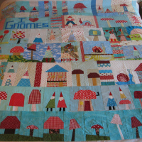 Gnome Quilt (in Progress) From “Virtual” Quilt Bee