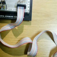 Literal ribbon cable made with conductive thread