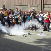 Rocket powered car races!