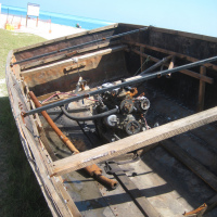 Hand-built Cuban refugee boat