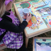 How-To: Decoupage a Kid’s Art Table