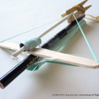 Miniature crossbow built from office junk