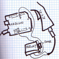 Arduino Nerf sentry gun build: Relay firing circuit