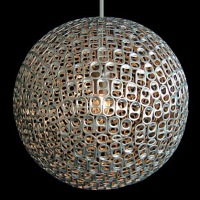 Spherical stay tab lampshade