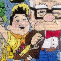 “Up” Cross-Stitch