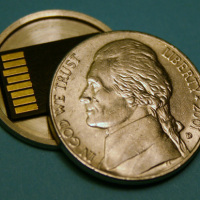 Hollow spy nickel conceals Micro SD card