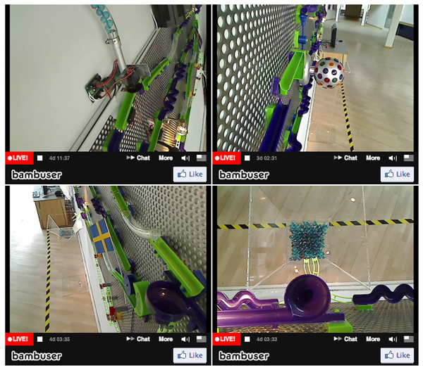 Marbleart, a Twitter-based interactive marble run