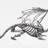 Wicked skeletal dragon lord hood ornament