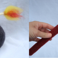 Needle-felted explosives