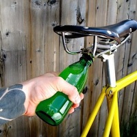 Bike seat bottle opener