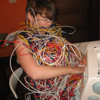 Recycled computer wire dress