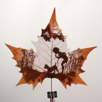 Art from cut leaves