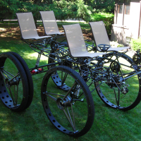 Monster quad bike, complete with lawn chairs