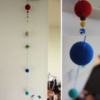 Beautiful solar system mobile from really cheap stuff