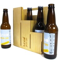 Beer bottles with tuning levels printed on labels