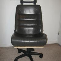 Office chair from junked leather car seat