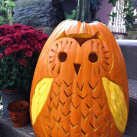 Brett Bara’s 45-Pound Owl-o-Lantern