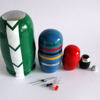 Electronic component nesting dolls