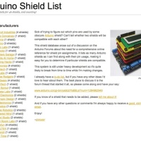 Arduino Shield List – Pin usage details for 46 shields, and counting!