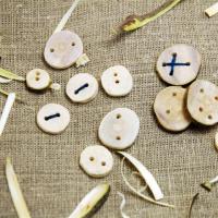 Wooden buttons from fallen branches