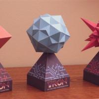 Free print-and-fold papercraft Tron “bit” models