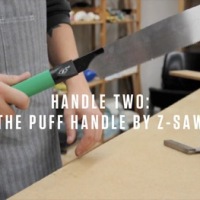 Japanese saw handle puffs away sawdust