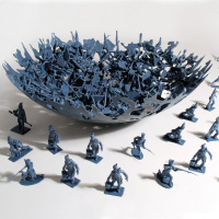 Bowl made from melted little green army men