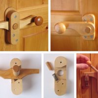 Lovely handmade wooden door latches