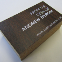 Business cards made from designers desk