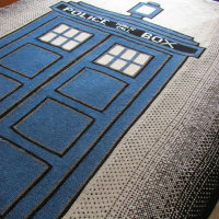 Knit TARDIS Blanket