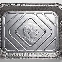 Painstakingly Embossed Portraits on Disposable Aluminum Pans