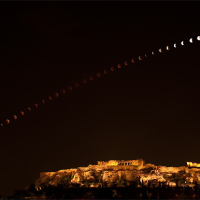 Time Lapse Lunar Eclipse over the Acropolis