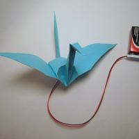 Origami Crane Flaps its Wings With Memory Alloy