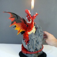 Lego Models With Real Fire, Water Effects