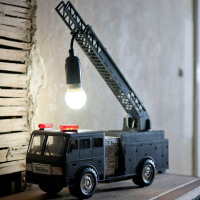 Toy Fire Truck Transformed into a Lamp