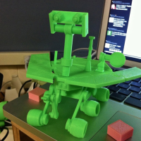 Cute, Green, Printable Mars Rover Model