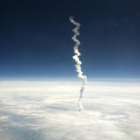 Last Shuttle Launch as Seen from a Plane Window