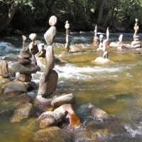 Balanced Stones in Running Water