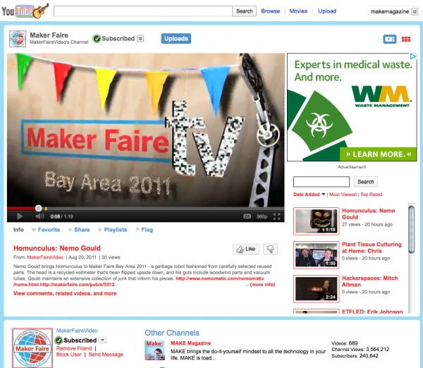 Announcing the Maker Faire YouTube Channel